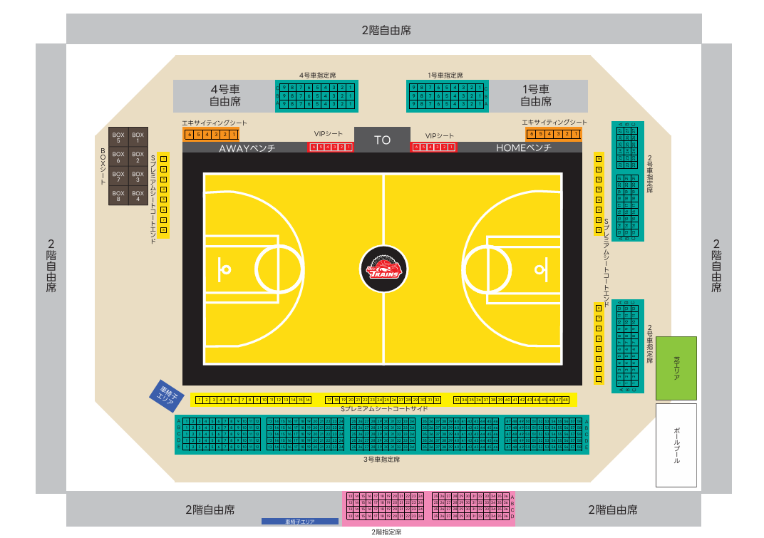 エスフォルタアリーナ八王子座席図