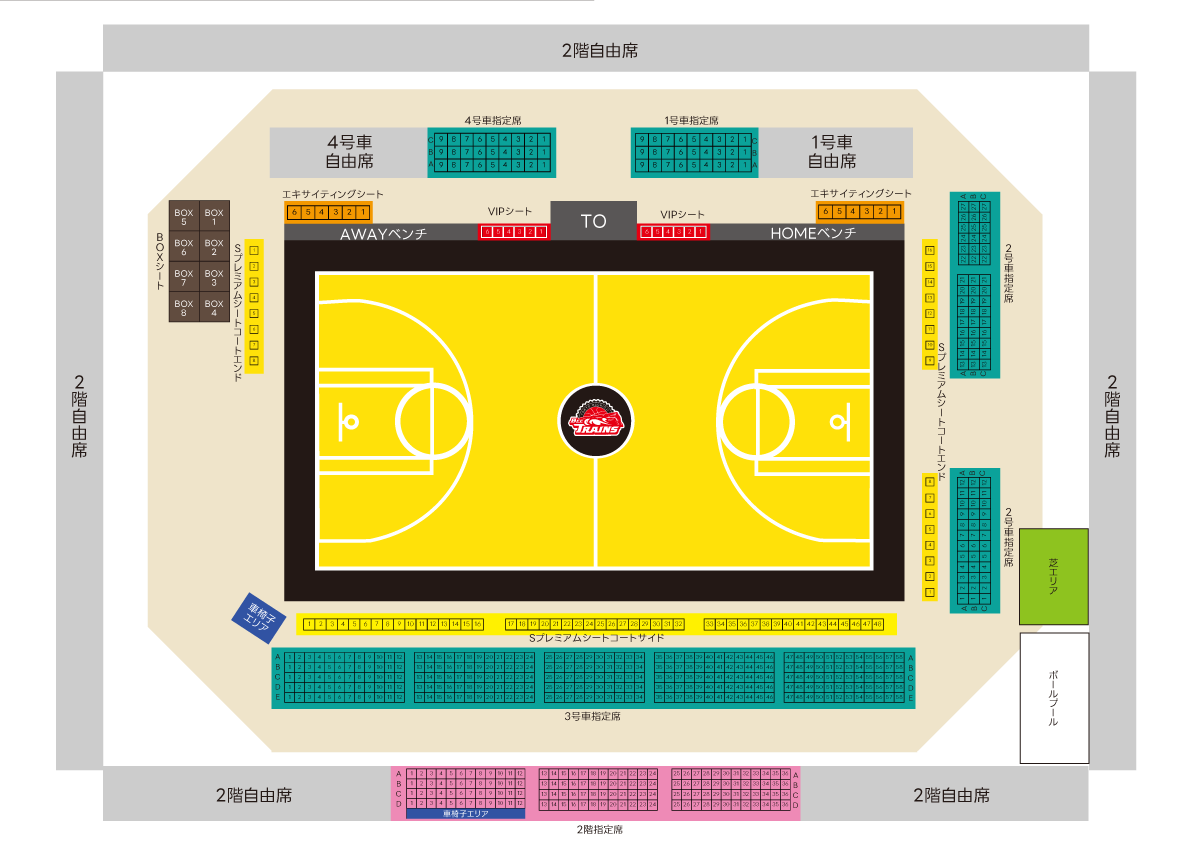 エスフォルタアリーナ八王子座席図