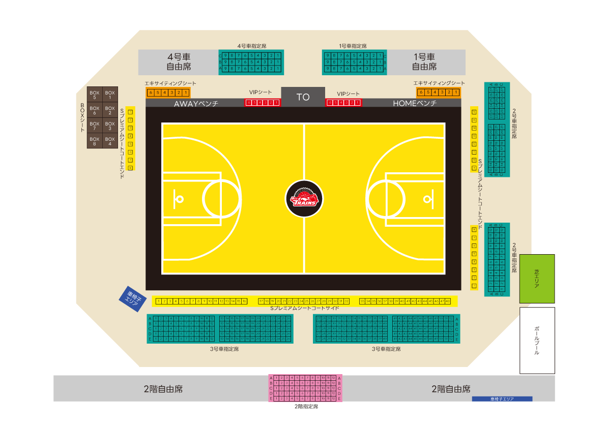 エスフォルタアリーナ八王子座席図